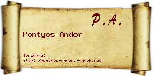 Pontyos Andor névjegykártya